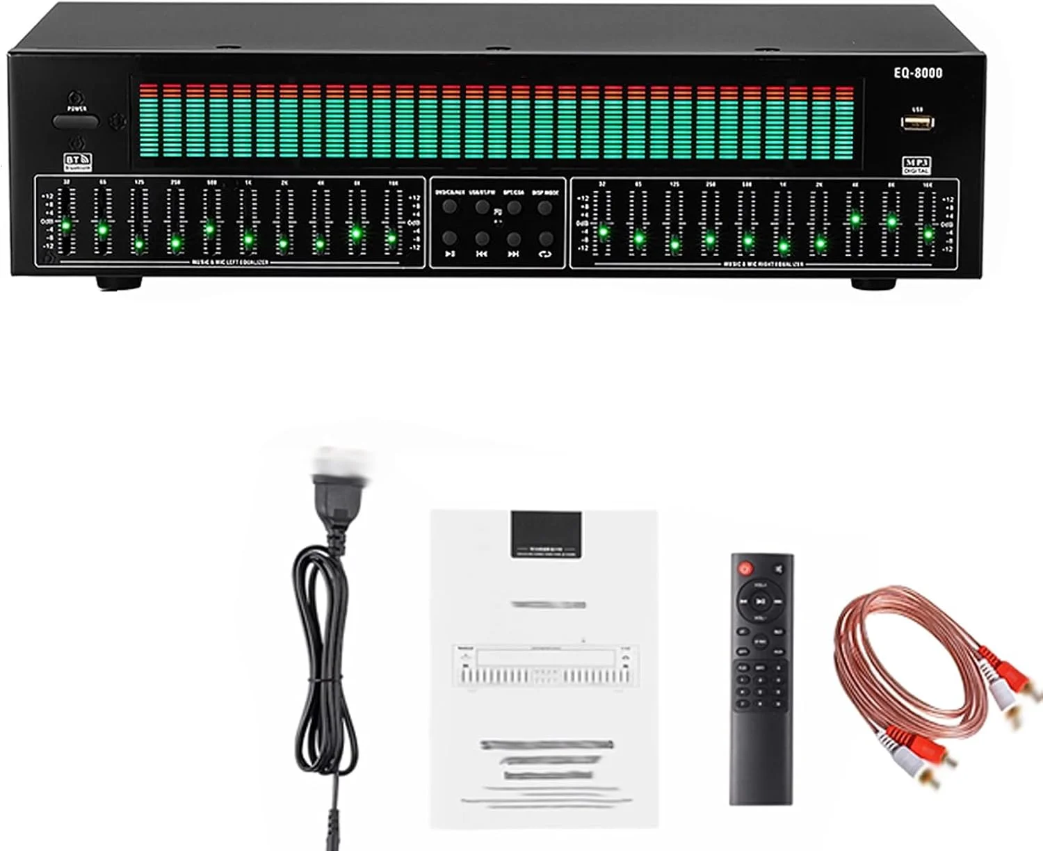 اکولایزر دیجیتال 31 باندی، اکولایزر گرافیکی استریو صوتی دیجیتال، آنالایزر فرکانس موسیقی، بلوتوث 5.3، 12 الگوی ریتم، اپتیکال/کواکسیال، کاهش نویز، برای استودیوی ضبط