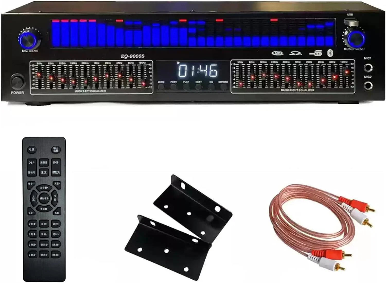 اکولایزر دیجیتال 31 باندی، اکولایزر گرافیکی استریو، رابط میکروفون دوتایی و رابط درایو USB، 12 الگوی ریتم، تنظیم مستقل دوگانه 10 قسمتی، کاهش نویز، برای استودیوی ضبط
