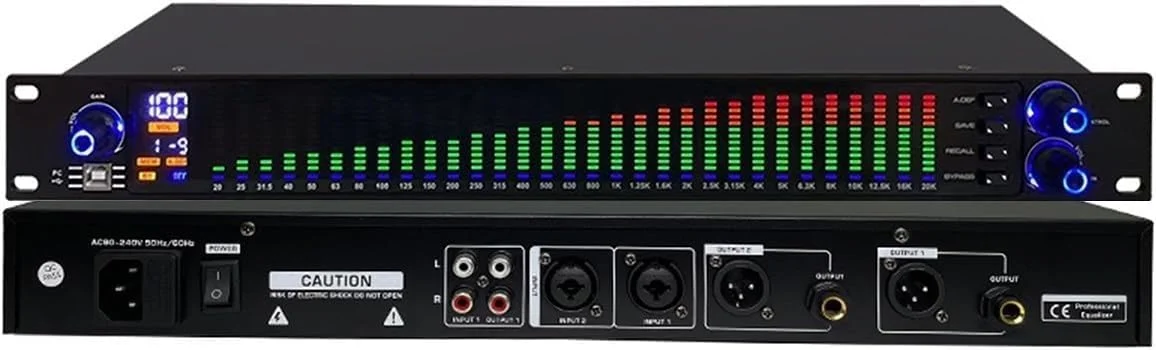 اکولایزر دیجیتال با قابلیت کاهش نویز EQ و نمایش طیف 31 باندی، مناسب برای استودیو، اجرای زنده، سیستم صوتی حرفه ای و سالن کنفرانس