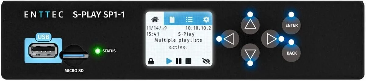 پخش کننده هوشمند Enttec S-Play SP1-1 70092 DMX، ویرایشگر و ضبط کننده نمایش، کنترلر نورپردازی