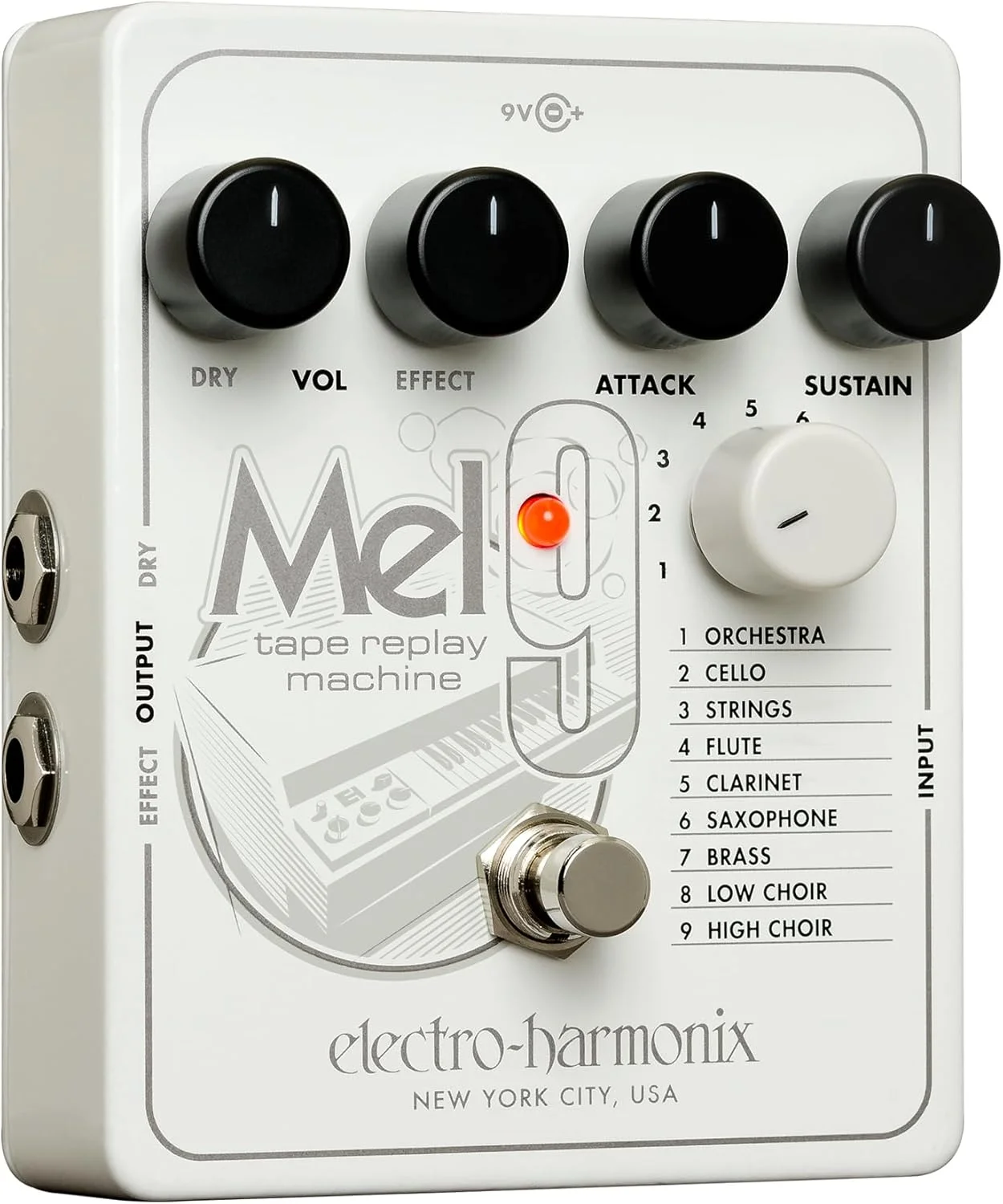افکت گیتار الکتریک Electro-Harmonix با سینتی سایزر فیلتر MEL9، دستگاه پخش نوار