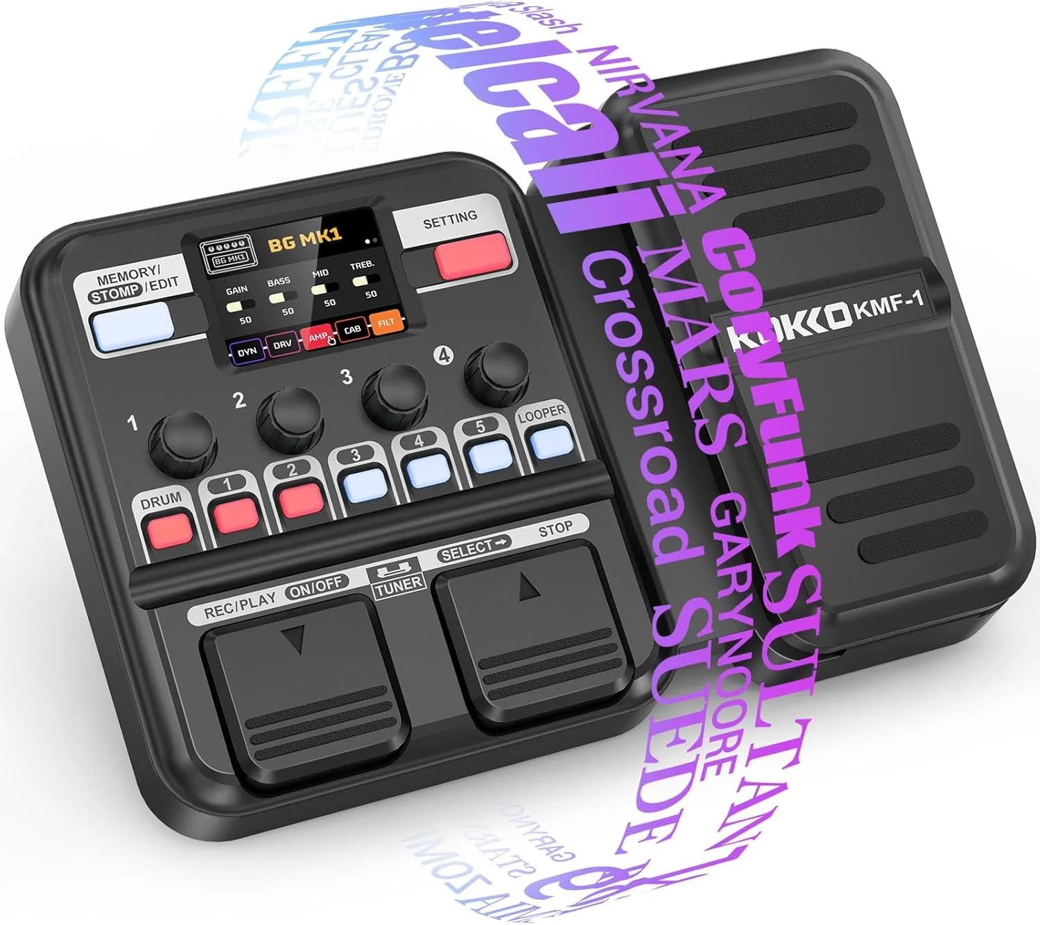 پدال مولتی افکت گیتار الکتریک Allset با قابلیت مدل‌سازی آمپلی‌فایر، پردازنده افکت قابل حمل با اکسپرشن و IR Loading برای اجرای زنده، استریم زنده، استودیوی خانگی و تمرین گیتار