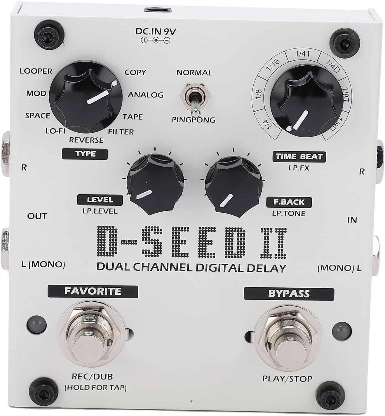 افکت دیلی استریو دو کاناله 8 حالته با قابلیت ضبط لوپ و رابط دیجیتال 2000MS DC9V 220mA