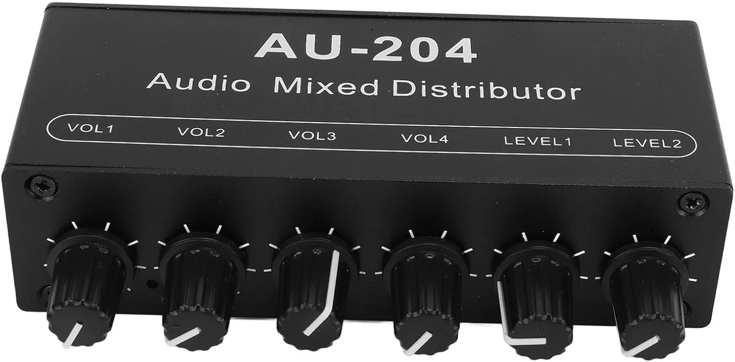 جعبه تقسیم کننده صوتی استریو کوچک Elprico، تقویت کننده هدفون برای کنترل موسیقی، 2 ورودی 4 خروجی