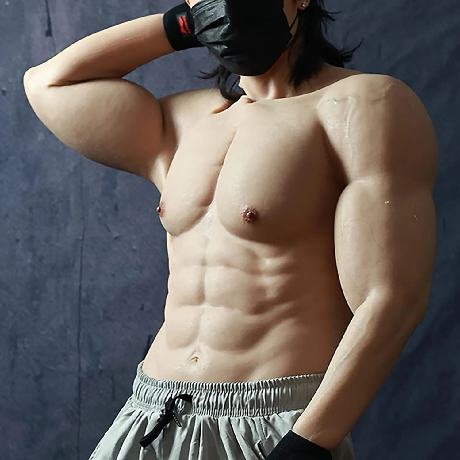 کت و شلوار عضلانی مصنوعی سیلیکونی KTROK، نیم تنه بالاتنه واقعی، کت و شلوار عضلانی سیلیکونی با بازو، برای Cosplay و وسایل هالووین کت و شلوار عضلانی مصنوعی سیلیکونی KTROK، نیم تنه بالاتنه واقعی، کت و شلوار عضلانی سیلیکونی با بازو، برای Cosplay و وسایل هالووین