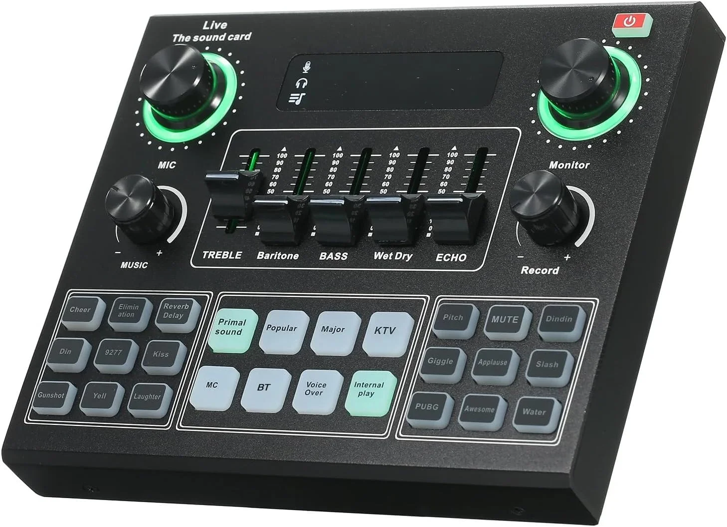 کارت صدای میکسر صوتی زنده V9 BT، جلوه های صوتی برای ضبط پخش و آواز شبکه