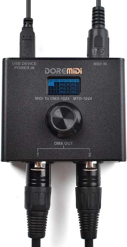 کنترلر MIDI به DMX مدل (MTD-1024) قابلیت تبدیل پیام های MIDI به پیام های DMX را دارد