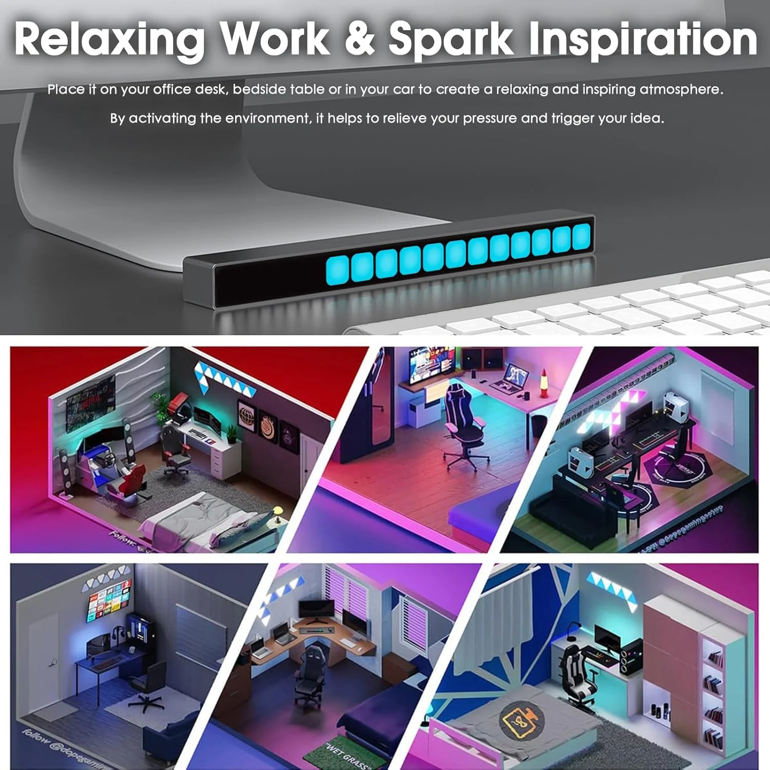 نشانگر سطح صدای موزیک Douk Audio: ویژوالایزر طیف LED حرفه ای 16 بیتی با میکروفون برای سیستم صوتی خودرو، استیج دی جی و دکوراسیون منزل - حساسیت/روشنایی قابل تنظیم