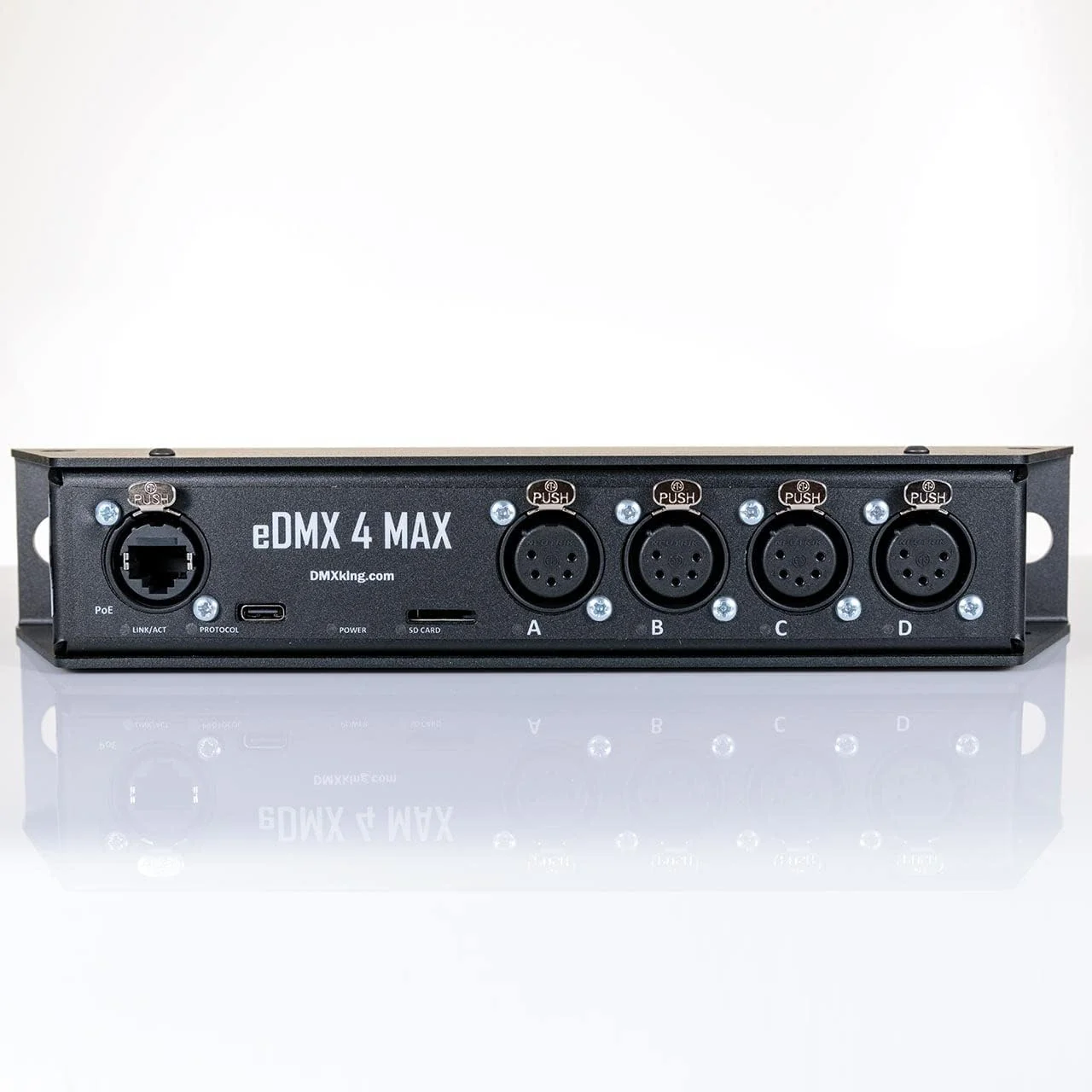 مبدل 4 پورت eDMX4 MAX 5 پین – ArtNet/sACN از طریق اترنت به DMX 512 با اتصالات XLR و بدنه فلزی مقاوم