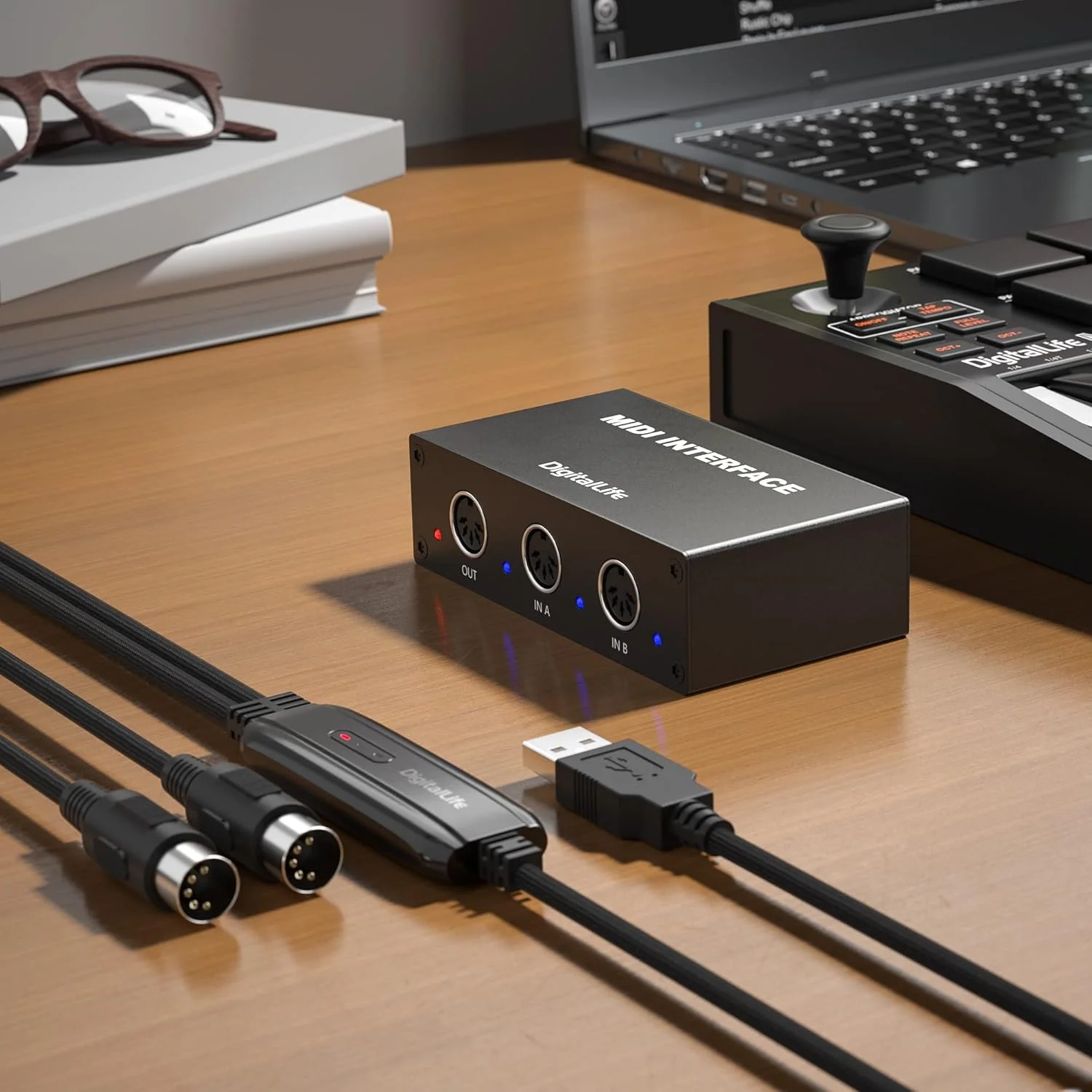 دیجیتال لایف جعبه ادغام MIDI دو ورودی/یک خروجی (رابط MIDI پنج پین، MERGE-2)