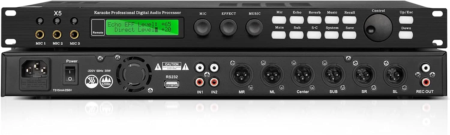 پردازشگر صوتی میکروفون Depusheng X5 با افکت های کارائوکه KTV