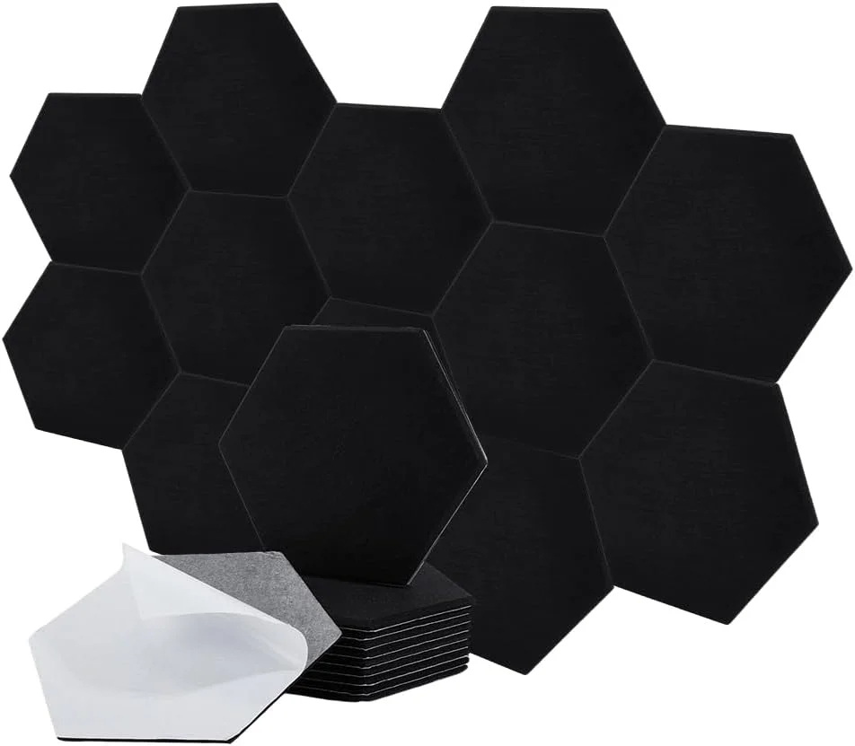 ۱۲ عدد پنل دیواری آکوستیک طرح آجری، پنل جاذب صدا با قابلیت جدا شدن و چسباندن برای سقف، درب، کاشی های دیواری خود چسب برای استودیو ضبط، اتاق بازی، دفتر کار خانگی، 29.7cmx26.1cmx0.7cm