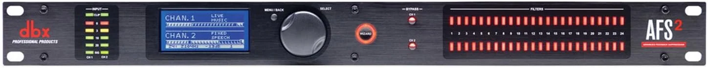 پردازشگر حذف فیدبک پیشرفته DBX AFS2 با نمایشگر LCD کامل