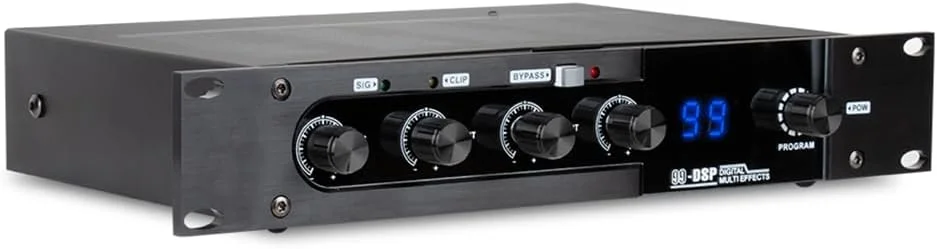 دستگاه افکت صوتی دیجیتال حرفه ای Domary با 99 DSP، افکت صدای استریوسکوپیک، میکروفون KTV، افکت ریوربریشن BT برای اجراهای صحنه، دی جی ها و سخنرانی های تجاری