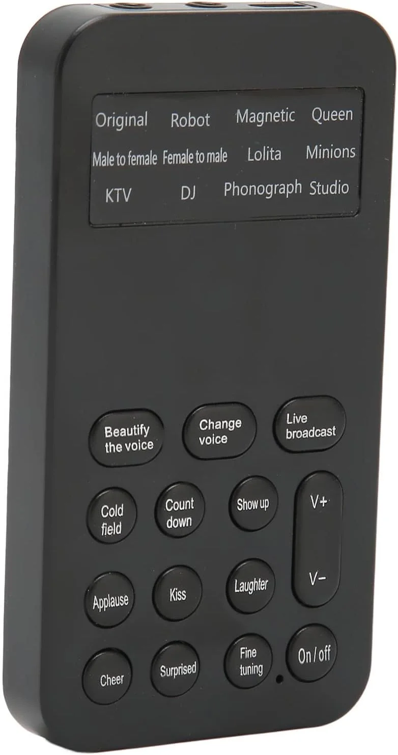 دستگاه تغییر صدا Domary، دستگاه افکت صوتی کوچک برای بازی، تلفن، کارائوکه، دی جی - مشکی دستگاه تغییر صدا Domary، دستگاه افکت صوتی کوچک برای بازی، تلفن، کارائوکه، دی جی - مشکی