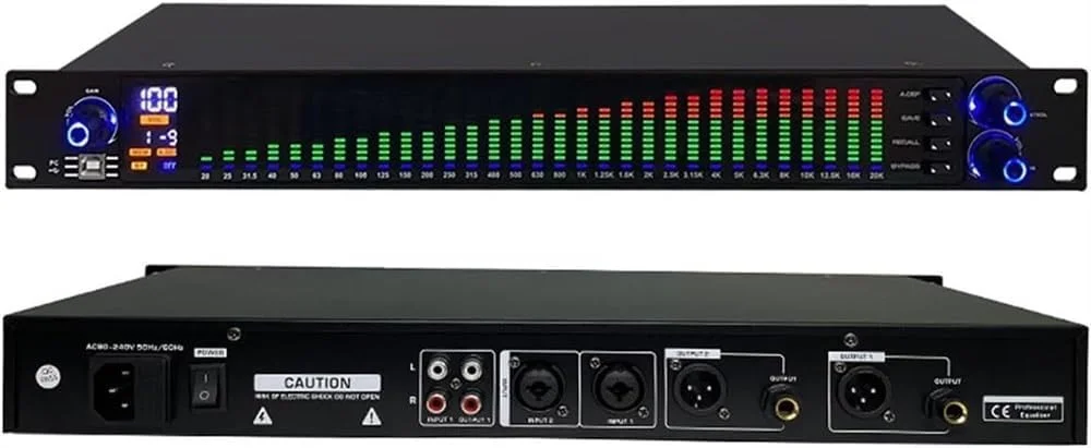 کنترلر صدای DJ، اکولایزر گرافیکی، کنترلر اثر متعادل کننده 31 باندی میکسر دیجیتال DJ پردازنده حذف فیدبک DSP استیج (777s)