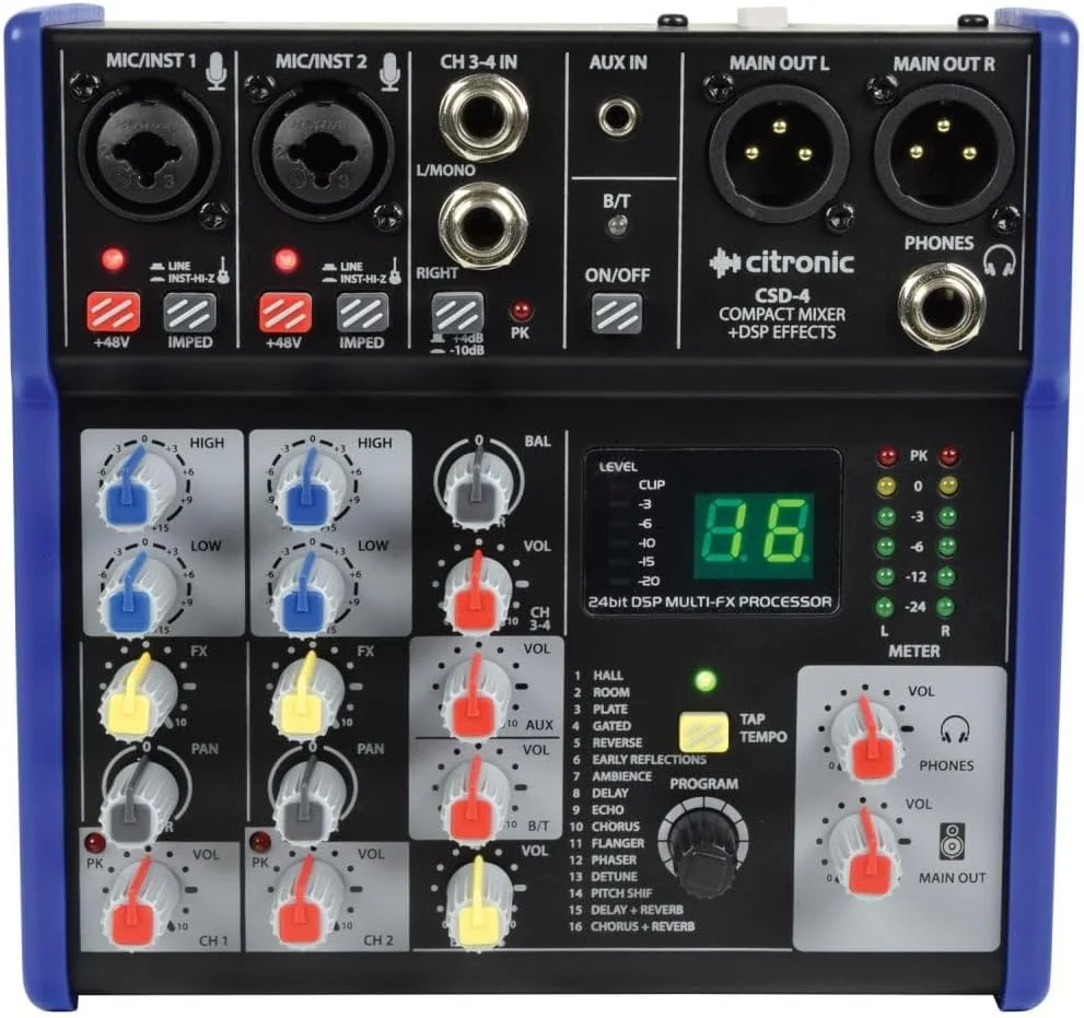 میکسر سایترونیک CSD-4 با گیرنده بلوتوث داخلی و افکت های DSP
