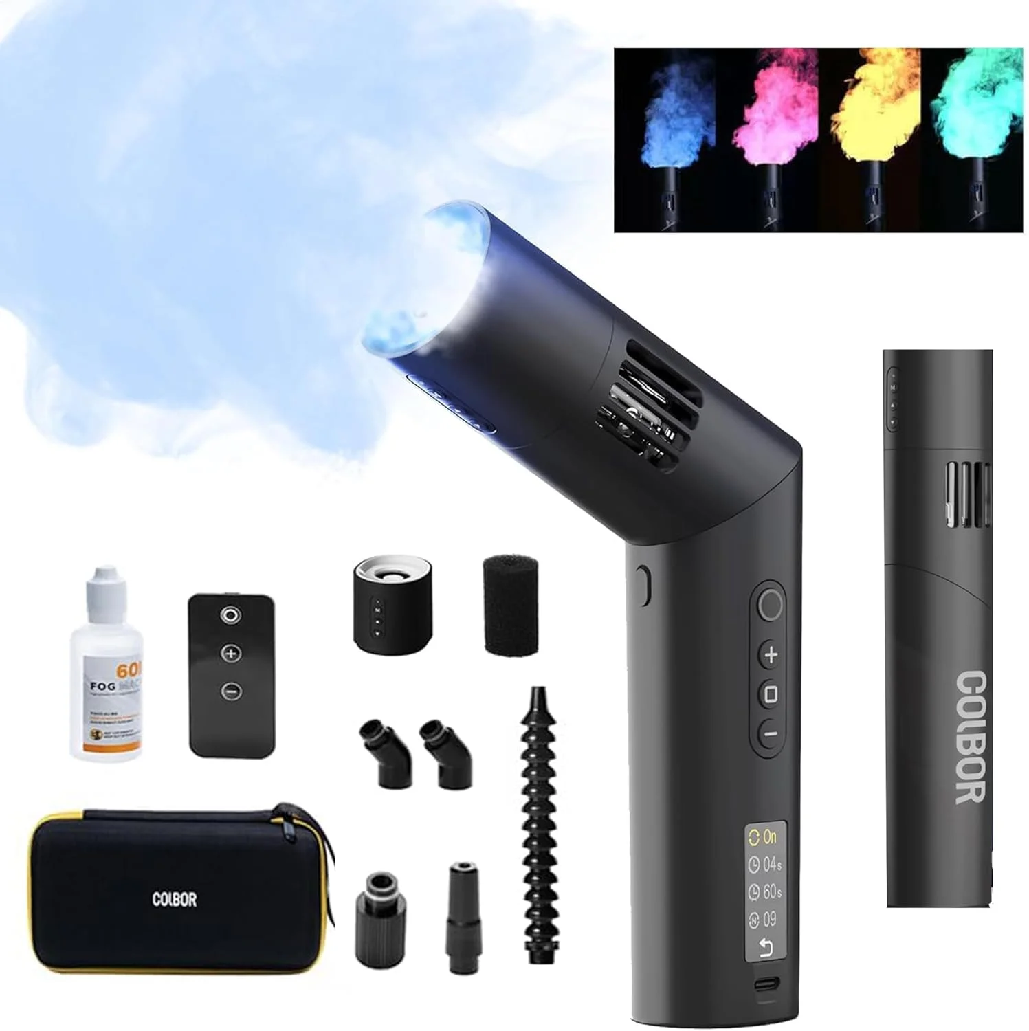 دستگاه مه ساز COLBOR با فن و جلوه های نور RGB، کنترل از راه دور بی سیم برای عکاسی، رویدادهای فضای باز، مهمانی ها، جلوه های صحنه، هالووین، ضد عفونی یا عروسی