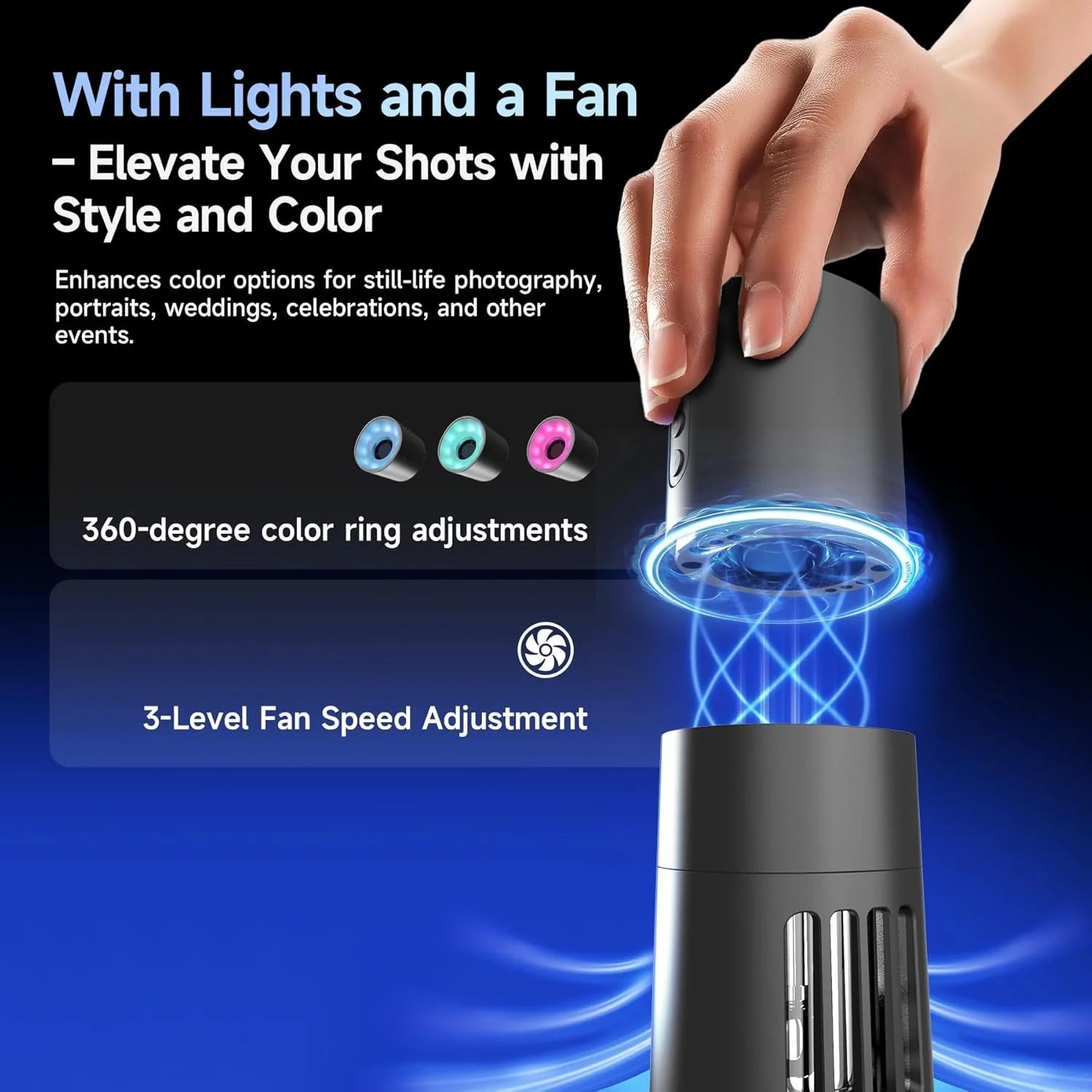 دستگاه مه ساز COLBOR با فن و جلوه های نور RGB، کنترل از راه دور بی سیم برای عکاسی، رویدادهای فضای باز، مهمانی ها، جلوه های صحنه، هالووین، ضد عفونی یا عروسی