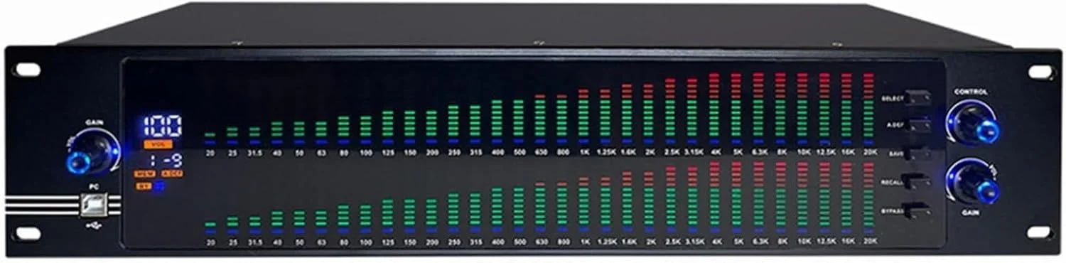 اکولایزر دو کاناله 31 باند، میکسر صوتی استریو دوگانه، کنترلر جلوه‌های اکولایزر گرافیکی، پردازنده میکسر دیجیتال DJ برای خانه/KTV/بار/استیج (رنگ: دوب)
