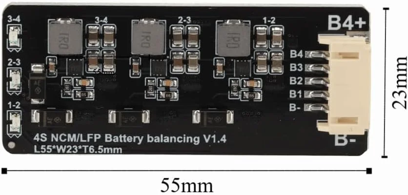 اکولایزر فعال 1.2 آمپر 4S بالانسر القایی برای برد انتقال انرژی باتری لیتیوم آهن همراه با کابل