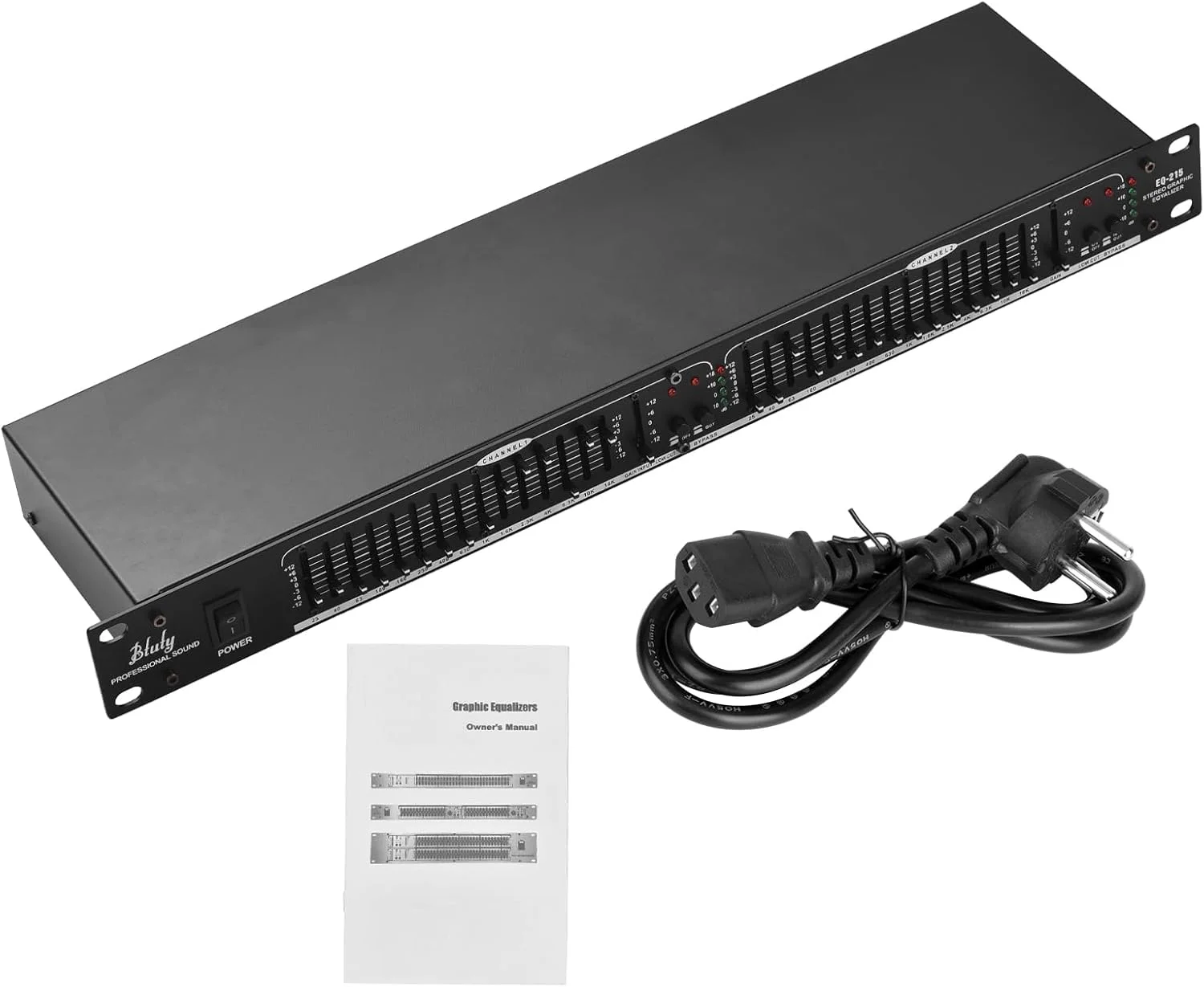 اکولایزر 15 باندی دو کاناله Btuty EQ-215، رک مونت 1U، اکولایزر گرافیکی استریو 2 کاناله