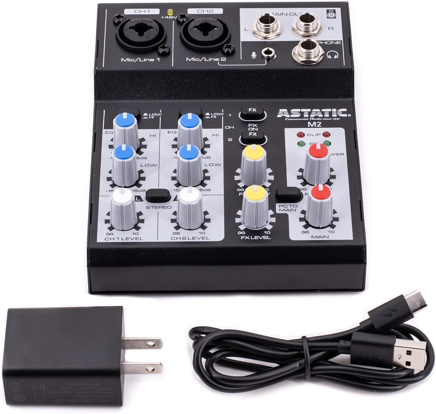 میکسر 2 کاناله CAD Astatic M2 با رابط USB