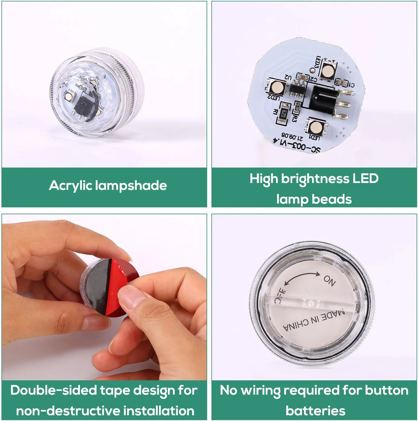 دو عدد چراغ ال ای دی برای مدل های Ninja Slushie FS301/FS300، چراغ های کپسولی ال ای دی با 13 رنگ و 3 حالت به همراه کنترل از راه دور، لوازم جانبی دستگاه اسموتی (شامل باتری)