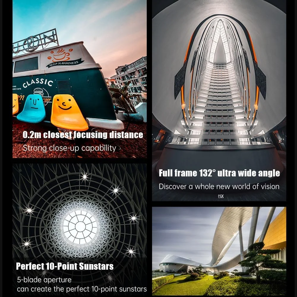 لنز فول فریم 9 میلی‌متری 7artisans F5.6 برای دوربین‌های نیکون با مانت Z، لنز دوربین بدون آینه با زاویه دید عریض 132 درجه برای نیکون Z5 Z50 Z6 Z6II Z7 Z7II Z9