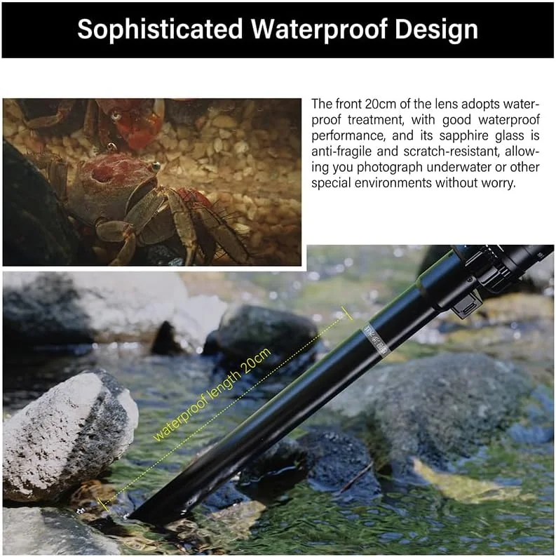 لنز ماکرو پروب 28mm F13 2X AstrHori، لنز تخصصی فول فریم با نور حلقوی داخلی برای دوربین های بدون آینه سری Nikon Z مدل های Z5, Z6, Z6II, Z7, Z7II, Z9, Z50, ZFC و غیره (مشکی)