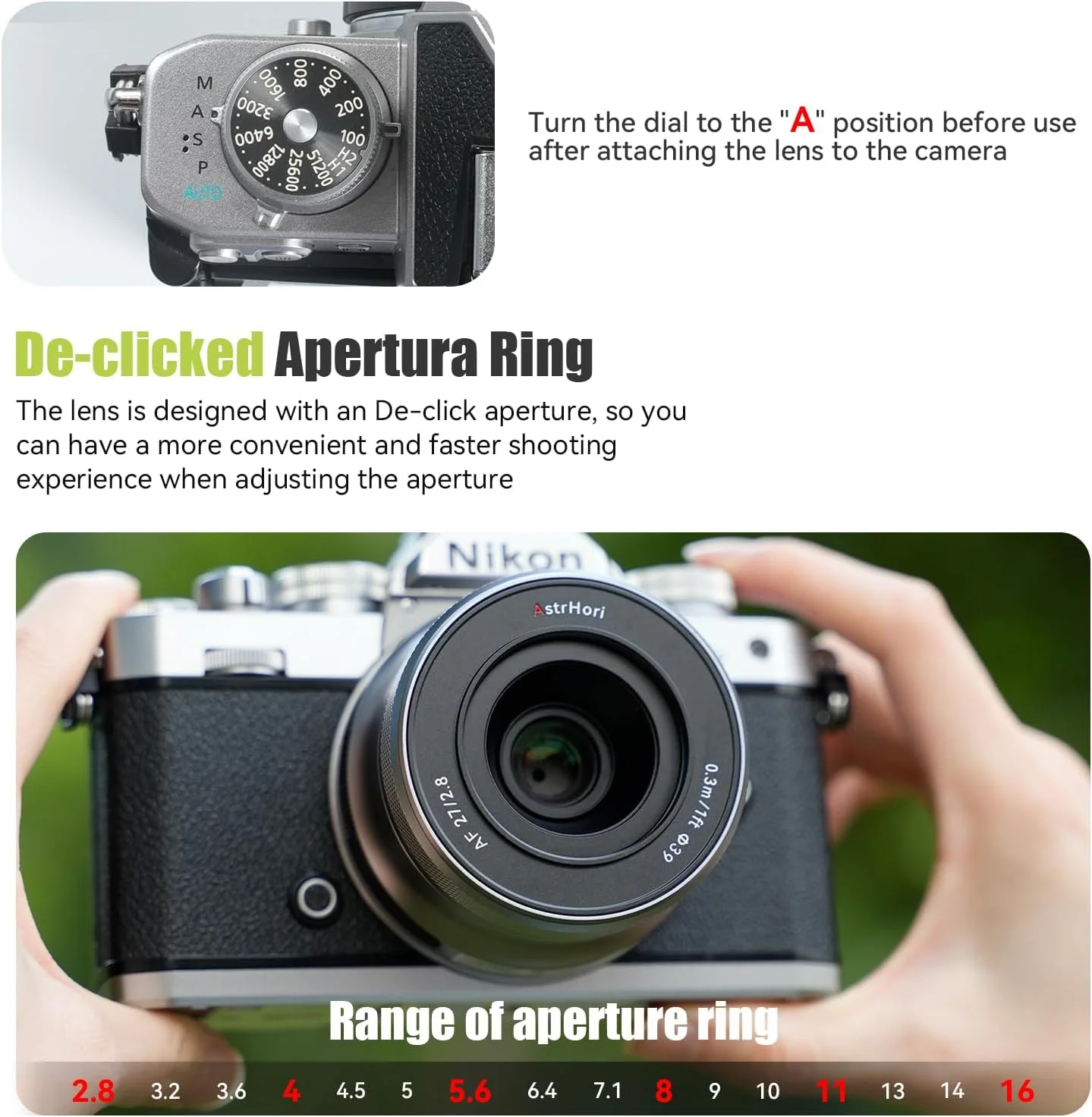 لنز دوربین عکاسی AstrHori AF 27 mm F2.8 با فوکوس خودکار، لنز فوق العاده جمع و جور پنکیکی، دیافراگم بزرگ، لنز دوربین بدون آینه ممتاز برای Nikon Z-Mount ZFC, Z30, Z50 (خاکستری)