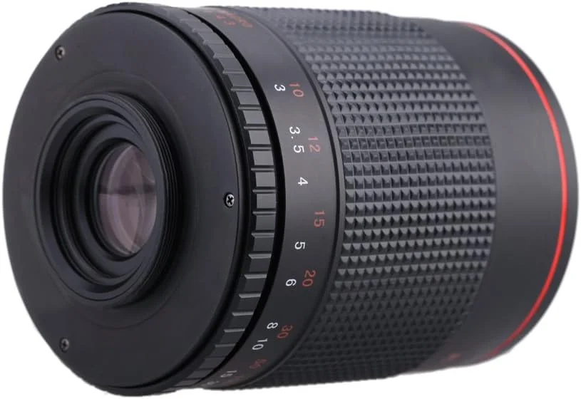 لنز تله فوتو آینه ای 500 میلی متری F8 دستی AECAM - CAMAECAM با حلقه آداپتور T2 برای دوربین های DSLR بدون آینه کانن، نیکون، سونی، پنتاکس، فوجی فیلم و الیمپوس (نیکون F)