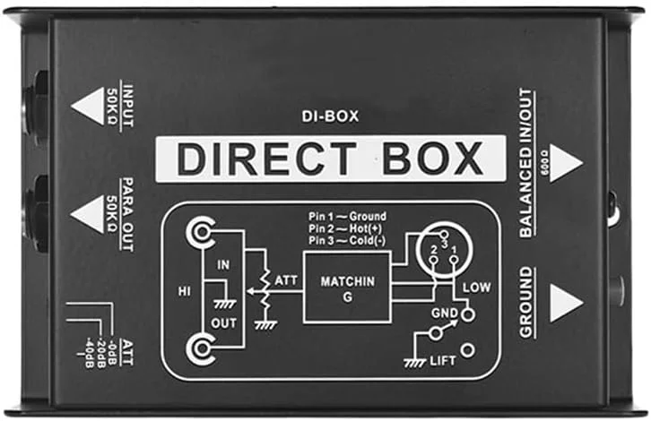 جعبه DI پسیو تک کاناله، جعبه تزریق مستقیم، ایزولاتور صوتی سیگنال بالانس و غیر بالانس