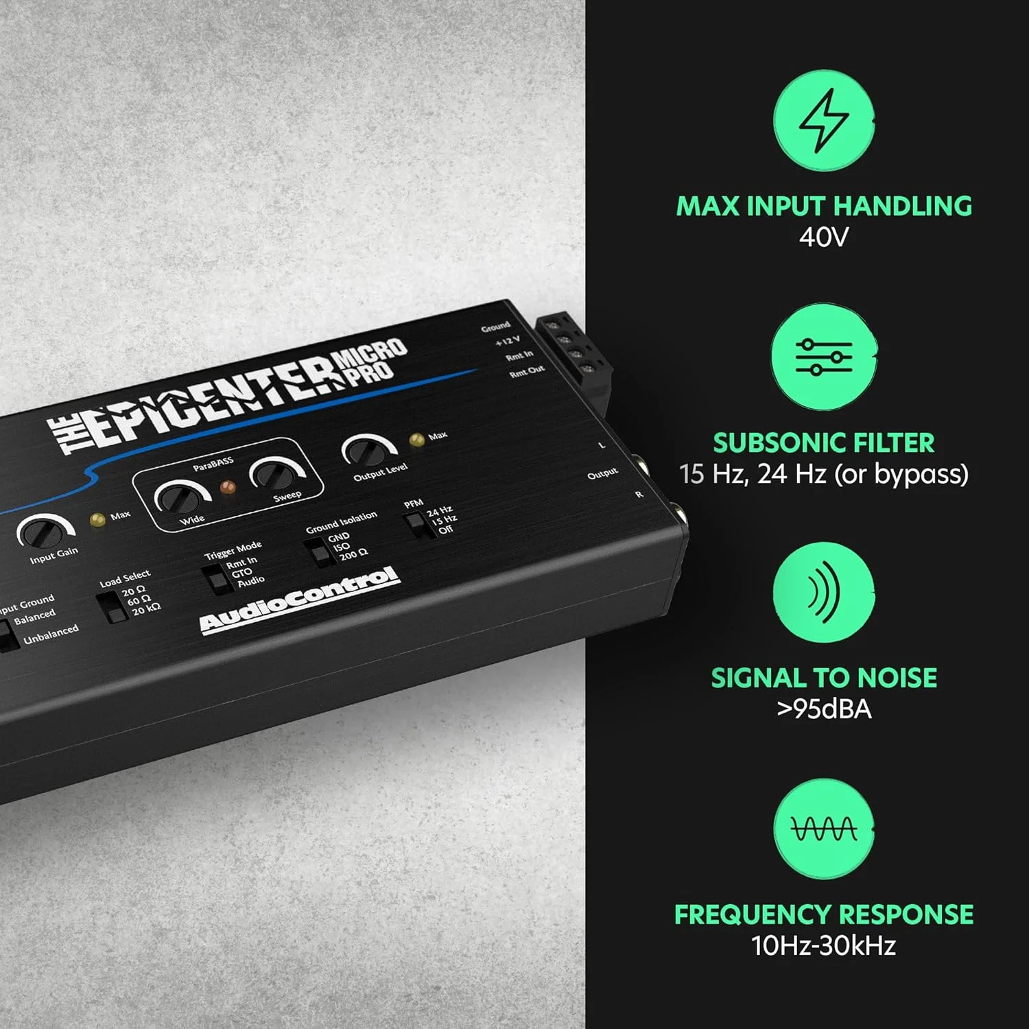 پردازشگر بازیابی باس دیجیتال و مبدل خروجی لاین AudioControl The EPICENTER Micro PRO، تقویت کننده باس صوتی خودرو با کنترل از راه دور ACR-4 پردازشگر بازیابی باس دیجیتال و مبدل خروجی لاین AudioControl The EPICENTER Micro PRO، تقویت کننده باس صوتی خودرو با کنترل از راه دور ACR-4