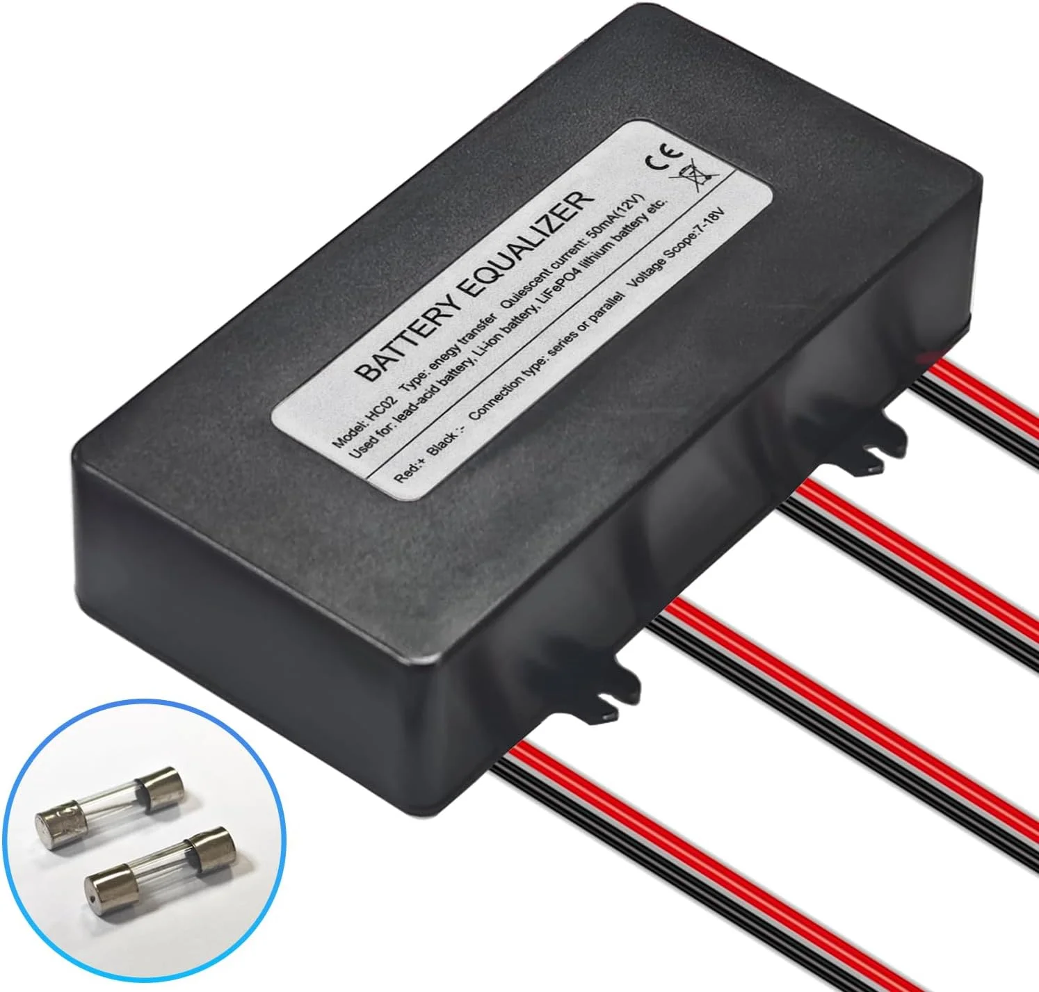 متعادل کننده باتری HC02 برای 4 عدد باتری 12 ولت، تنظیم کننده فعال ولتاژ باتری های اسیدی، لیتیوم یونی و فسفات آهن