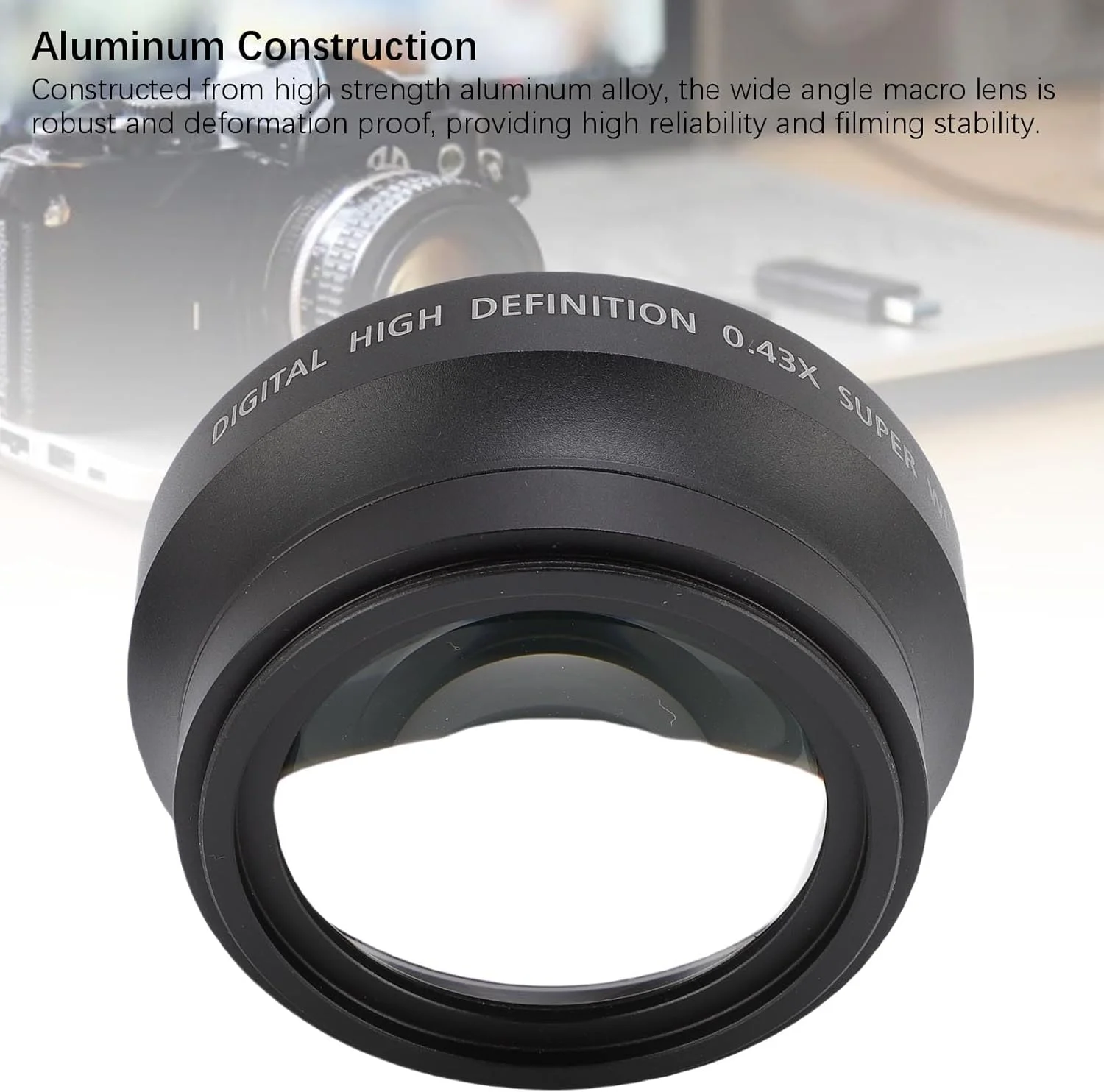 لنز ماکرو زاویه باز، 67 میلیمتری 0.43X ماکرو، لنز اضافی 2 در 1 برای عکاسی دوربین لنز ماکرو زاویه باز، 67 میلیمتری 0.43X ماکرو، لنز اضافی 2 در 1 برای عکاسی دوربین