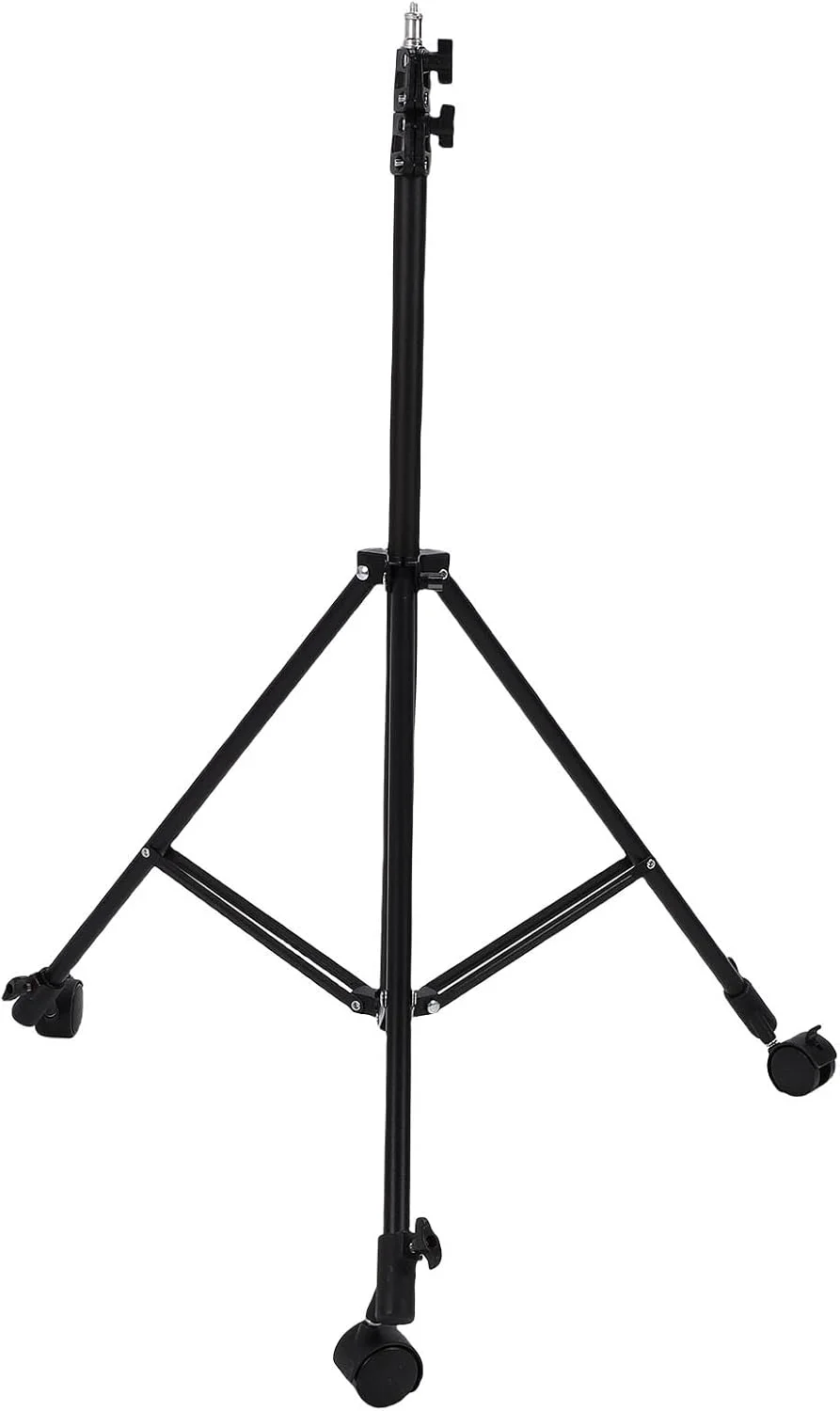 پایه نور قابل تنظیم عکاسی، سه پایه تلسکوپی فلزی 2.1 متری با چرخ، سه پایه نورپردازی استودیویی قابل حمل برای نور فلاش سافت باکس دوربین