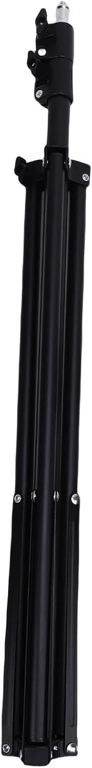 پایه نور قابل تنظیم عکاسی، سه پایه تلسکوپی فلزی 2.1 متری با چرخ، سه پایه نورپردازی استودیویی قابل حمل برای نور فلاش سافت باکس دوربین