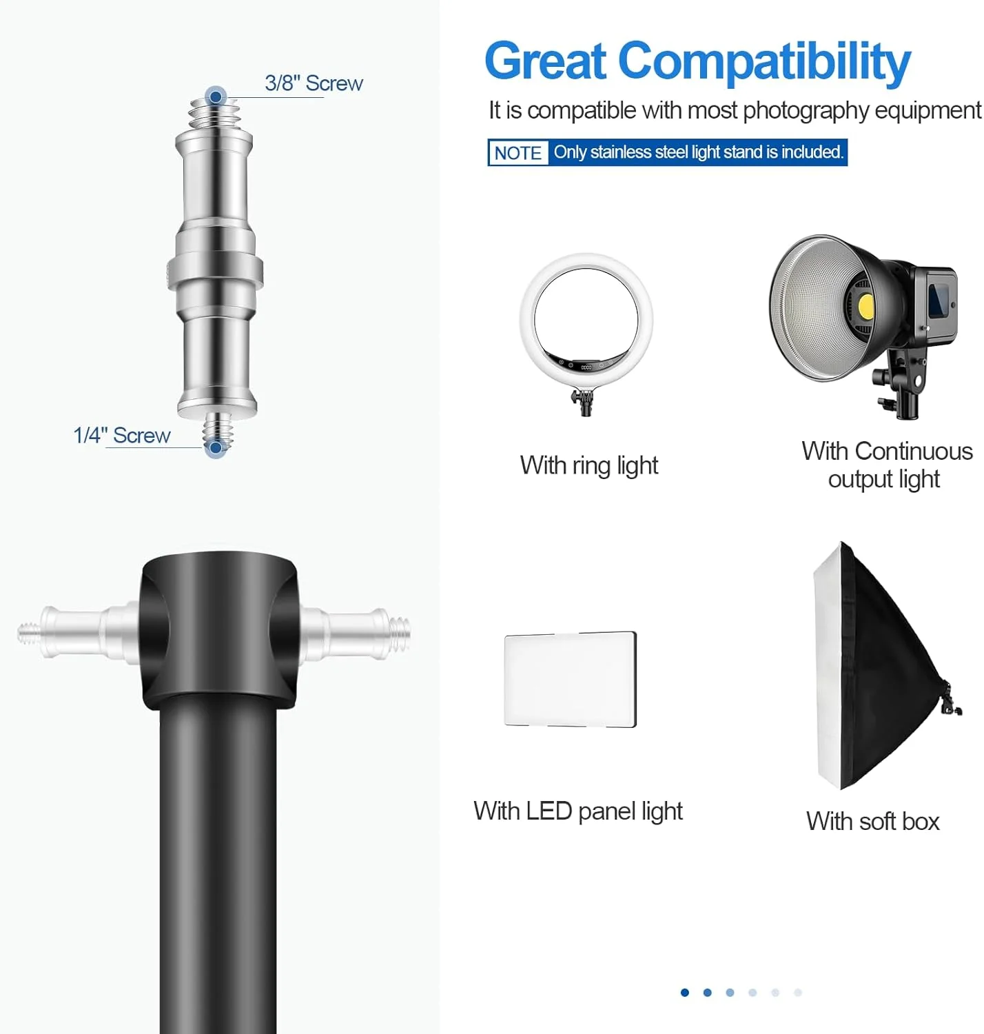 بازوی بوم مثلثی دیواری Wellmaking با طول قابل تنظیم 135 سانتی متر، چرخش 180 درجه انعطاف پذیر، تا 1.3 متر. دارای پایه نور آداپتور شیب دار با پیچ فلزی استاندارد 1/4 به 3/8 اینچ برای عکاسی