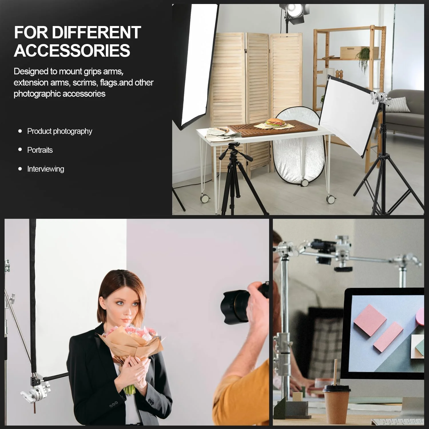 آداپتور نگهدارنده سر گردان 2.5 اینچی WELLMAKING، گیره چند منظوره برای پایه نور، بازوی بوم و سایر تجهیزات عکاسی با مانت های 1/2، 1/4، 3/8، 5/8 اینچی آداپتور نگهدارنده سر گردان 2.5 اینچی WELLMAKING، گیره چند منظوره برای پایه نور، بازوی بوم و سایر تجهیزات عکاسی با مانت های 1/2، 1/4، 3/8، 5/8 اینچی