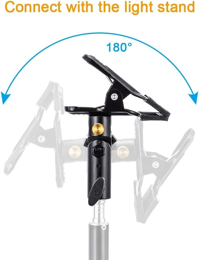 گیره نگهدارنده رفلکتور UTEBIT، بسته 2 عددی، گیره فلزی سنگین با سوراخ چتر عکاسی و پیچ مادگی 1/4 اینچ به 3/8 اینچ برای پس زمینه های استودیوی عکس، پایه نور، رفلکتورها گیره نگهدارنده رفلکتور UTEBIT، بسته 2 عددی، گیره فلزی سنگین با سوراخ چتر عکاسی و پیچ مادگی 1/4 اینچ به 3/8 اینچ برای پس زمینه های استودیوی عکس، پایه نور، رفلکتورها