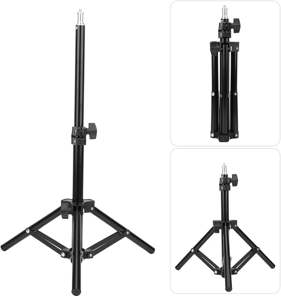 پایه فلزی سلفی ضد لغزش، تنظیم ارتفاع آسان، حداکثر وزن قابل تحمل 2 کیلوگرم برای سافت باکس های استودیویی