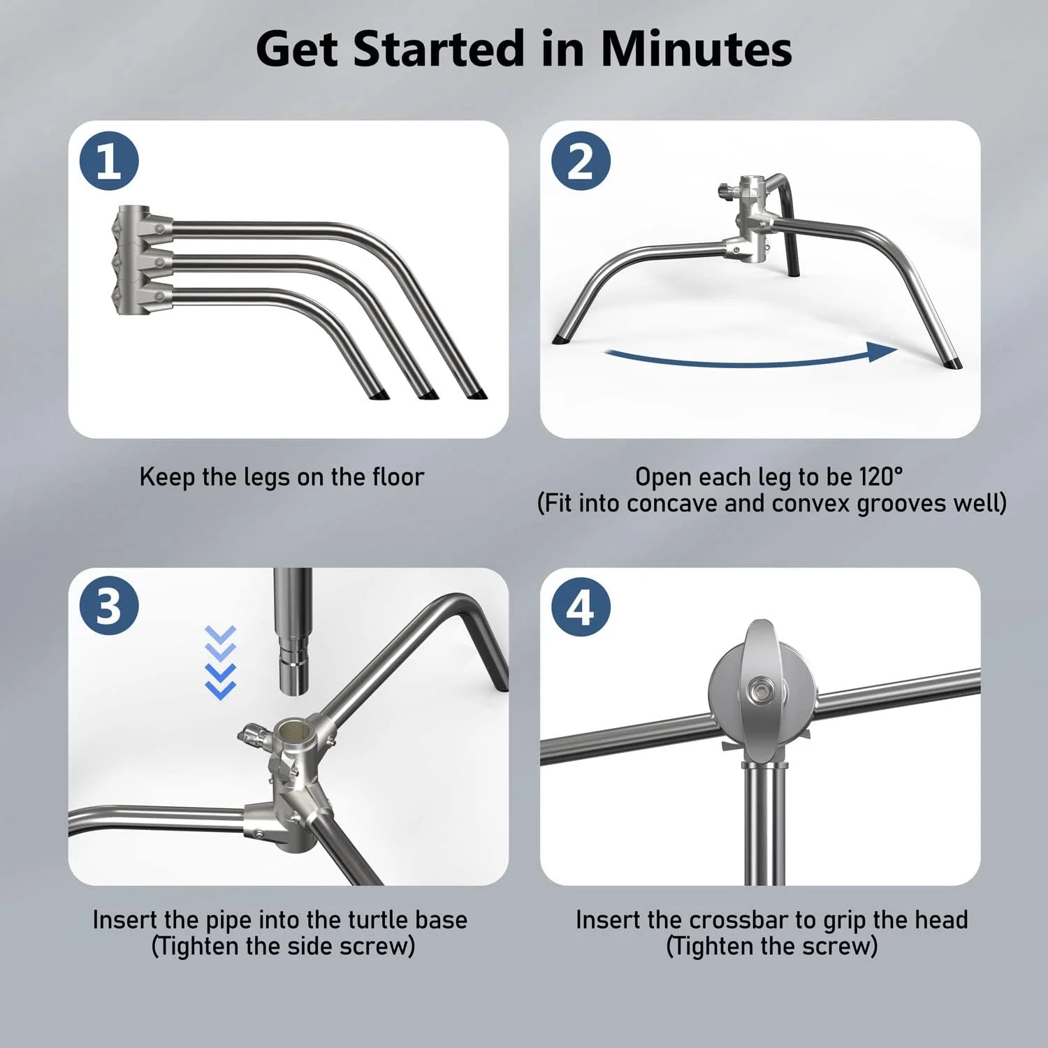 پایه C عکاسی Takerers با بازوی بوم: 100% فولاد ضد زنگ - BS11 سنگین، حداکثر ارتفاع 3.2 متر، پایه نور (2 عدد) با بازوی نگهدارنده 1.2 متری، 2 سر گیره، 2 کیسه شن پایه C عکاسی Takerers با بازوی بوم: 100% فولاد ضد زنگ - BS11 سنگین، حداکثر ارتفاع 3.2 متر، پایه نور (2 عدد) با بازوی نگهدارنده 1.2 متری، 2 سر گیره، 2 کیسه شن