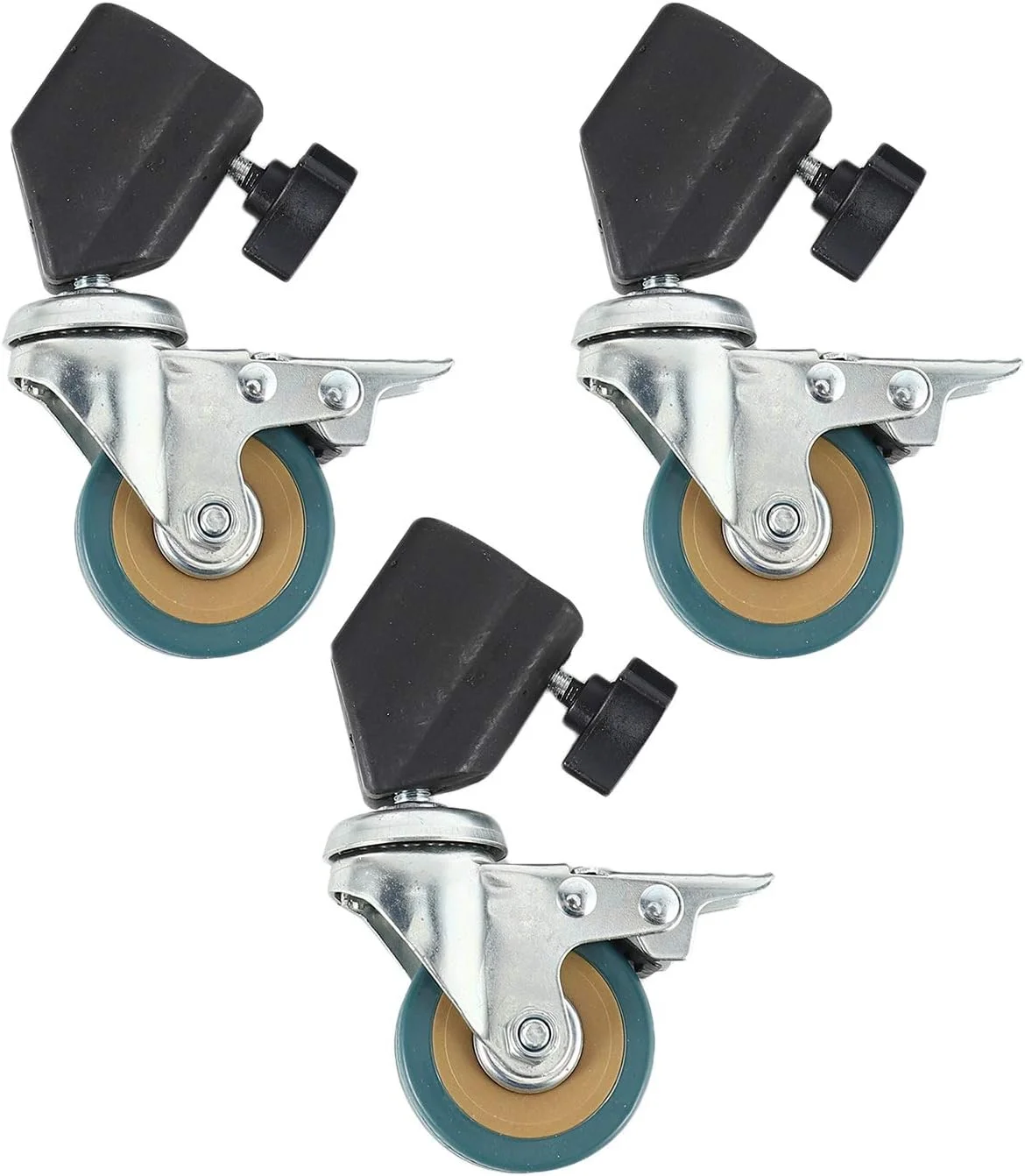 3 عدد چرخ جهانی سه پایه استودیویی 22 میلی متری با استحکام بالا برای پایه های نور/بازوی استودیویی