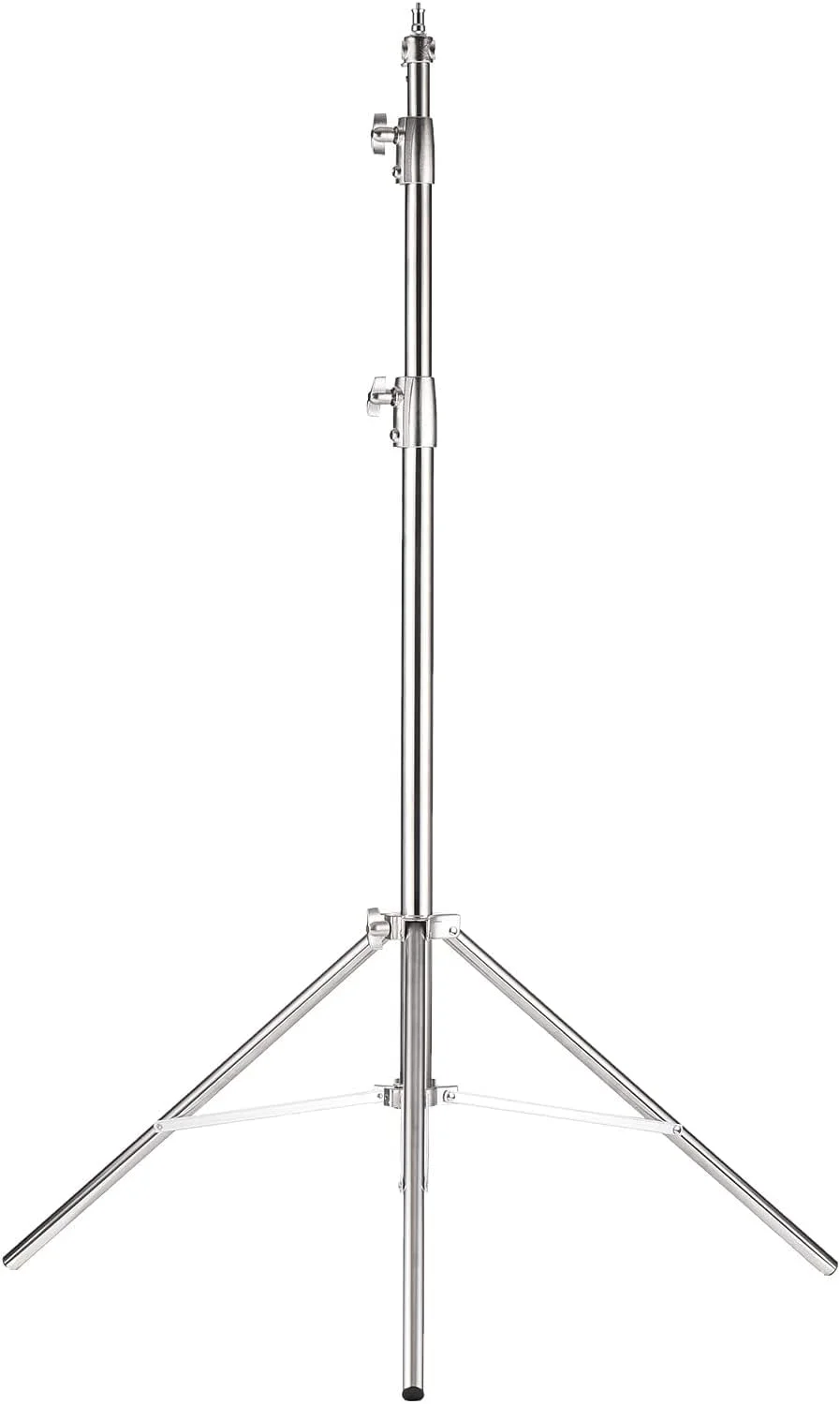 پایه نور استیل ضد زنگ حرفه ای SKEIDO – سه پایه سنگین 280 سانتی متری قابل تنظیم برای عکاسی استودیویی/فضای باز، نقره ای