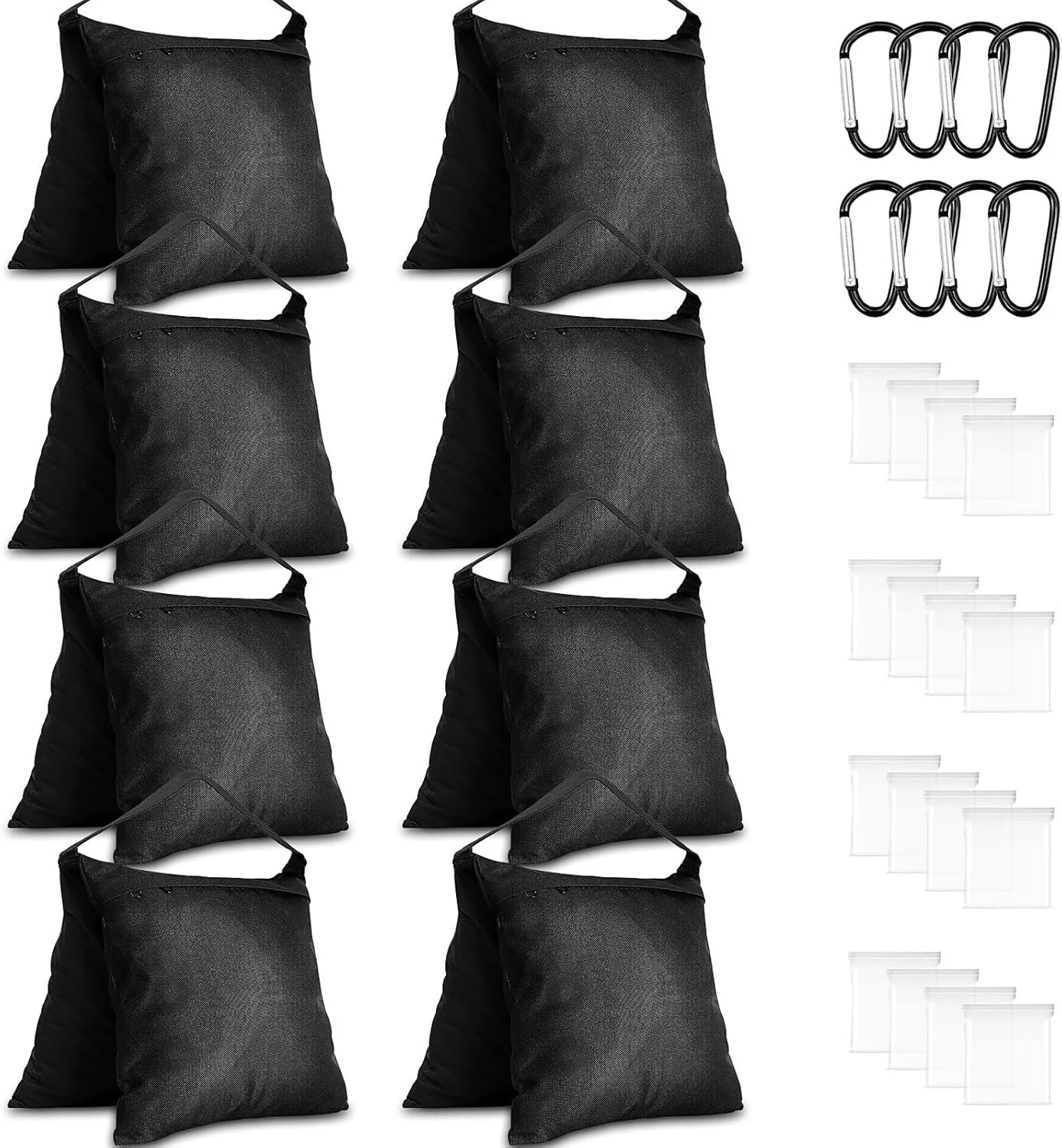 کیسه شن برای وزنه، بسته 8 عددی کیسه وزنه شنی برای پایه نور تجهیزات فیلمبرداری عکاسی، خورجین سنگین برای پایه پس زمینه، سه پایه، سایبان، چادر، پایه چتر، میز پیک نیک - مشکی کیسه شن برای وزنه، بسته 8 عددی کیسه وزنه شنی برای پایه نور تجهیزات فیلمبرداری عکاسی، خورجین سنگین برای پایه پس زمینه، سه پایه، سایبان، چادر، پایه چتر، میز پیک نیک - مشکی