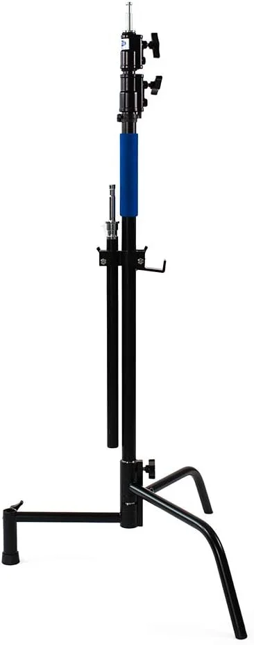 پایه C استیل ضد زنگ با روکش مشکی 40 اینچی به همراه بازوی گیره