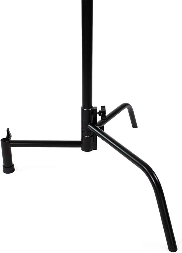 پایه C استیل ضد زنگ با روکش مشکی 40 اینچی به همراه بازوی گیره