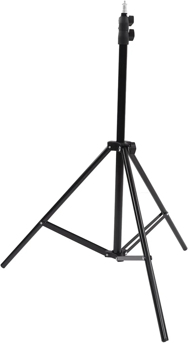 پایه نور عکاسی، پایه نور تلسکوپی بادوام و جمع و جور 3 قسمتی با ساختار فلزی 1.9 متری برای عکاسی