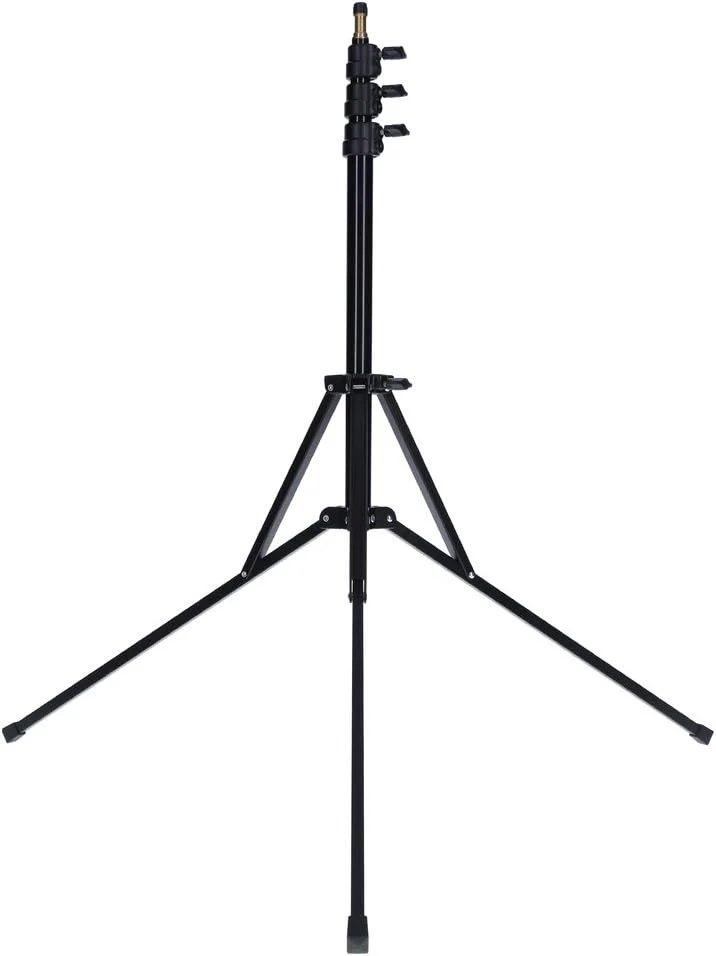 پایه فلاش سفری رولی پرو 215 سانتی‌متر - پایه فلاش آلومینیومی برای فلاش‌های حرفه‌ای - ایده‌آل برای عکاسی در فضای باز و مسافرتی - ارتفاع قابل تنظیم بین 57-215 سانتی‌متر - مشکی